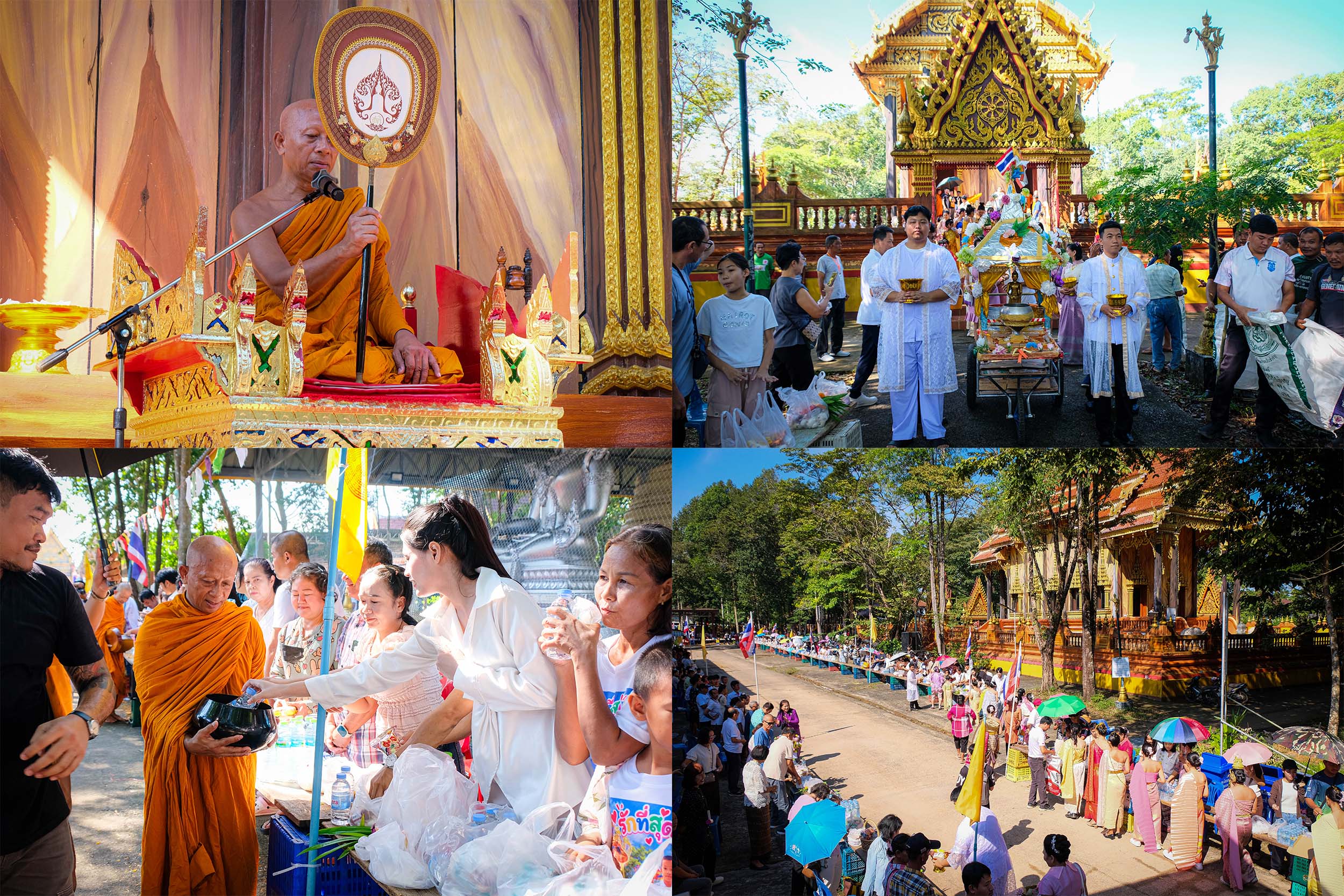 บรรยากาศตักบาตรเทโวโรหณะ พุทธศาสนิกชนชาวตราดรวมทั้งพี่น้องคนไทยพลัดถิ่นใน ร่วมกันตักบาตรที่วัดวรดิตถาราม กันอย่างเนืองแน่น